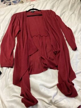 Torrid Red Open-Front Draped Cardigan